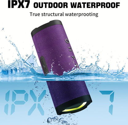 Vanzon Bluetooth Speakers V40 Portable Wireless Speaker V5.0 with 24W Loud Stereo Sound, TWS, 24H Playtime & IPX7 Waterproof, Suitable for Travel, Home&Outdoors,Hij-Purple