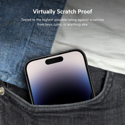 Belkin TemperedGlass iPhone 14 Pro Screen Protector - iPhone 14 Pro Accessories - Easy Application With Installation Guide Tray - Tempered Glass Antimicrobial Screen Protector - 9H Hardness Tested