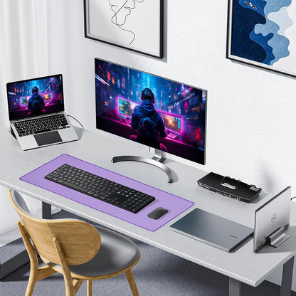 ALOANES Waterproof Mouse Pad with Durable Stitched Edge, XL Gaming Keyboard Pad, Non-Slip Rubber Base Mouse Mat, Extended Desk pad for Gamer, Office & Home, Lavender Mousepad 31.5''x 11.8''x 0.12''
