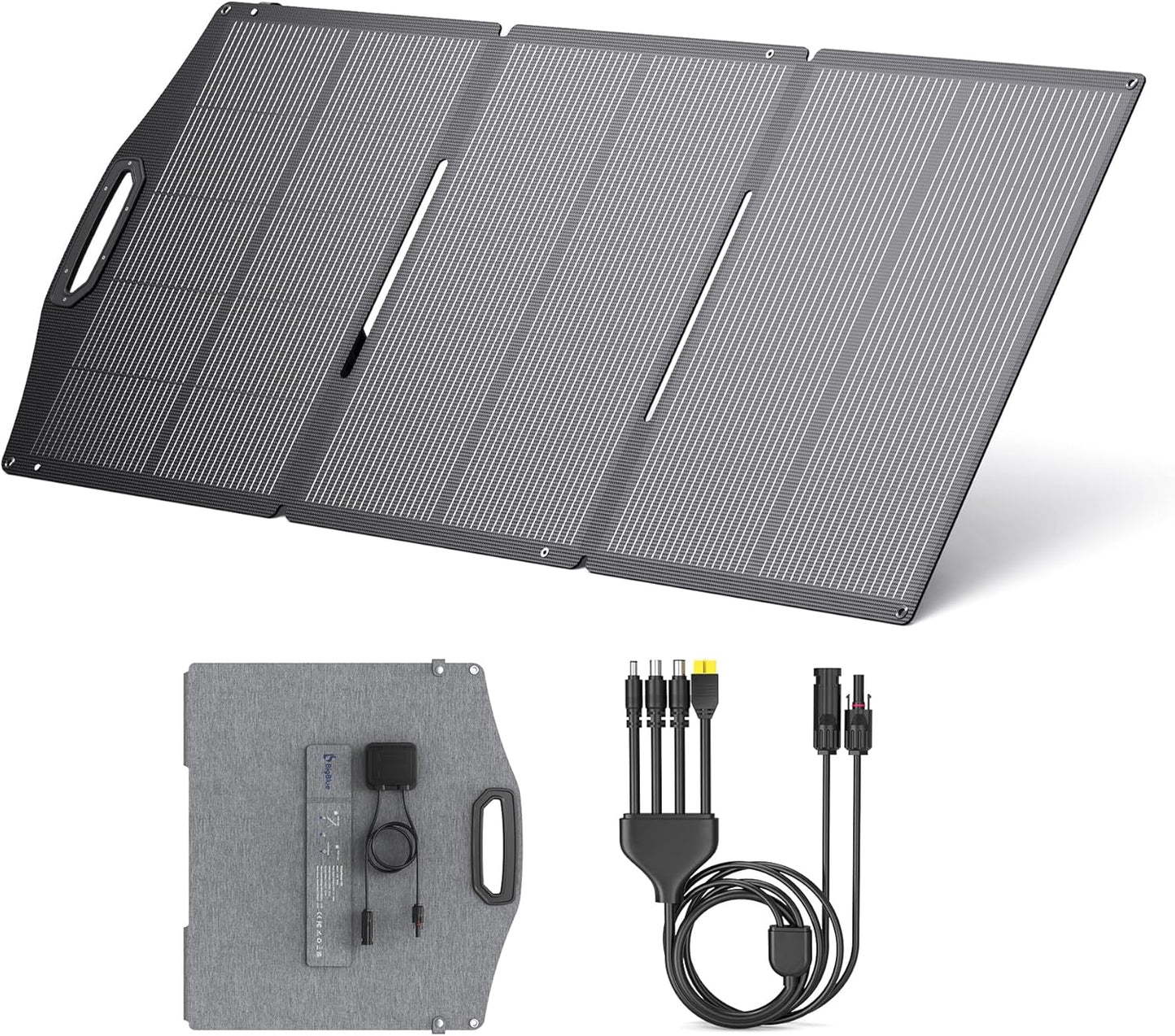 BigBlue SolarPowa 150 Foldable Solar Panel with Kickstands, IP68 Waterproof, 25% High Conversion Efficiency, N-Type Solar Cell, 150W Portable Solar Panel Charger for Camping, RV, Hurricane Blackout