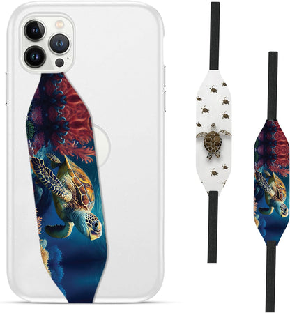 Phone Grip Strap - Pack of 2 Reversible Finger Holder for Phone Back, Customizable Anti-Slip Design, Wireless Charging Compatible Detachable Holder for iPhone - Michaelangelo