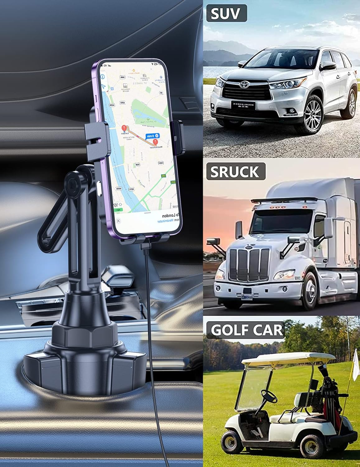 Wireless Car Charger, MOKPR 15W/10W/7.5W Cup Holder Phone Mount, Auto Clamping Fast Charging Car Mount, Air Vent Phone Holder for iPhone 16 15/14/13/12 pro/12/11/XS/X/8, Samsung S23/S22/S10/S9/S8, etc