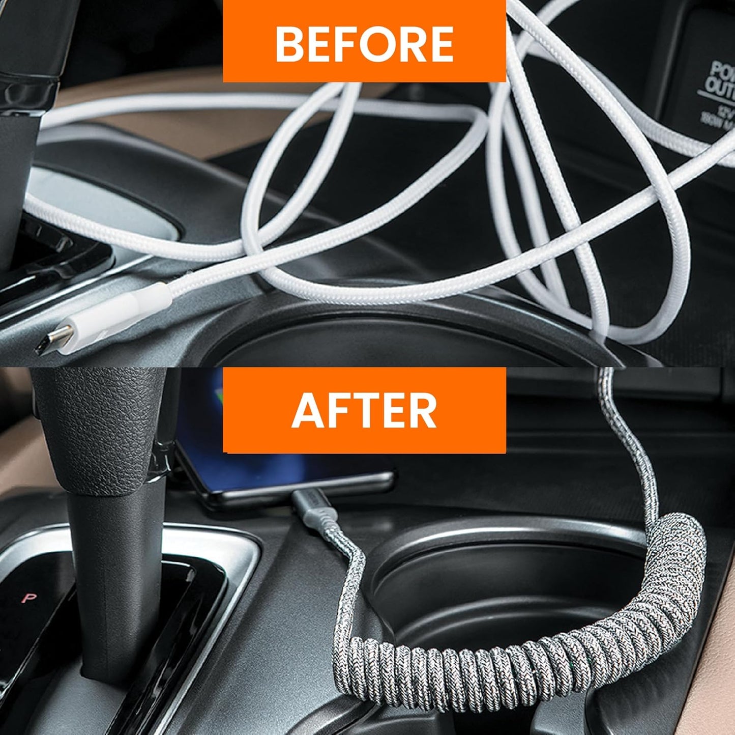 Ventev - Helix 3ft Expandable iPhone Cable | Fast Charging USB C to Apple Lightning Cable | Compatible with iPhone 14/13/12/11 | Coiled MFi Certified iPhone Charger Cord - Gray