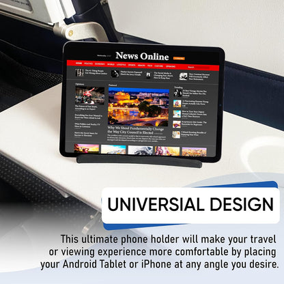 Airplane Travel Essentials for Flying Flex Flap Cell Phone Holder & Flexible Tablet Stand for Desk, Bed, Treadmill, Home & in-Flight Airplane Travel Accessories - Travel Must Haves Cool Gadgets (XL)