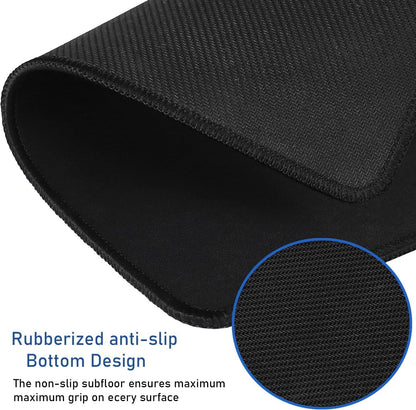 Gaming Mouse Pad, Large Desk Mouse Pad with Stitched Edges,(35.4X15.7In) Durable Non-Slip Natural Rubber Base, Waterproof Computer Keyboard Pad Mat for Esports Pros/Gamer/Desktop/Office/Home, Black