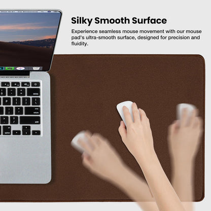 ALOANES Waterproof Mouse Pad with Durable Stitched Edge, XXXL Gaming Keyboard Pad, Non-Slip Rubber Base Mouse Mat, Extended Desk pad for Gamer, Office & Home, Brown Mousepad 35.4''x 15.7''x 0.12''