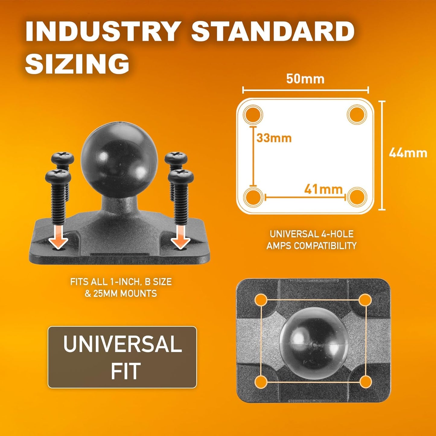 iBOLT TabDock Bizmount AMPs - Heavy Duty Drill Base Mount for All 7" - 10" Tablets- Great for Commercial Vehicles, Trucks, and Wall Mounting- Features 1 inch / 25mm Ball Joint