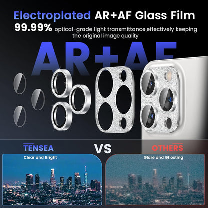 Tensea for iPhone 16 Pro/iPhone 16 Pro Max/iPhone 15 Pro/iPhone 15 Pro Max Camera Lens Protector, Metal Aluminum Alloy Tempered Glass Cover Camera Screen Protector Accessories, Case Friendly