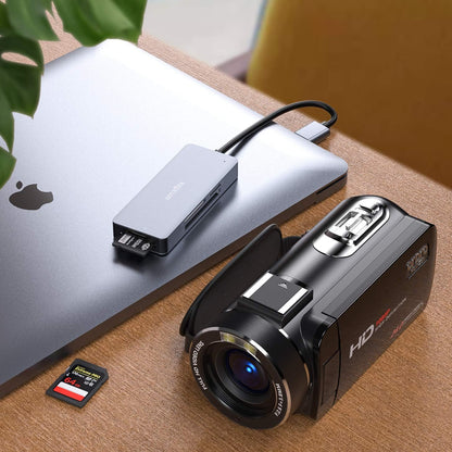 CF Card Reader,USB 3.0 to Compact Flash Memory Card Reader Adapter 5Gbps Read 5 Cards Simultaneously for SDXC, SDHC, SD, Micro SDXC, Micro SD, Micro SDHC, M2, MS, CF and UHS-I Card (Grey)