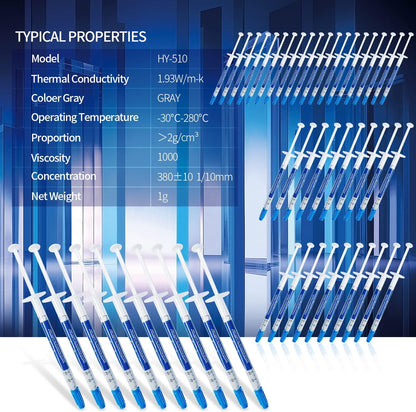 HY510-50PCS(1PCS-1g) CPU Thermal heatsink Paste Silicone Grease Compound Carbon Based High Performance Non-Conductive for pc CPU gpu PS4 50 Gram