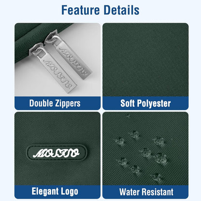 MOSISO Laptop Case 15 inch, 15 inch Laptop Sleeve Compatible with MacBook Air 15 M4 A3241 M3 A3114 M2 A2941 2025 2024 2023,Dell XPS 15,Polyester Vertical Computer Sleeve Bag with Pocket,Midnight Green