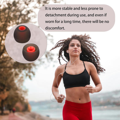 Silicone Earbud Tips - Fit Most In-Ear Earbuds (Inner Hole 3.8mm - 5.1mm) - 9 Pairs S M L