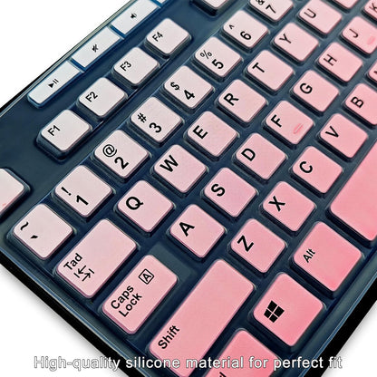 Keyboard Cover Silicone for Logitech K200 K260 K270, Keyboard Cover for Logitech K200 K260 K270 Ergonomic Wireless Keyboards, MK200 MK260 Keyboard Skin Waterproof Dustproof (Gradient Pink)