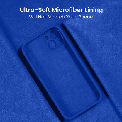 FireNova Designed for iPhone 15 Case, Silicone Upgraded [Camera Protection] Phone Case with [2 Screen Protectors], Soft Anti-Scratch Microfiber Lining Inside, 6.1 inch, Klein Blue