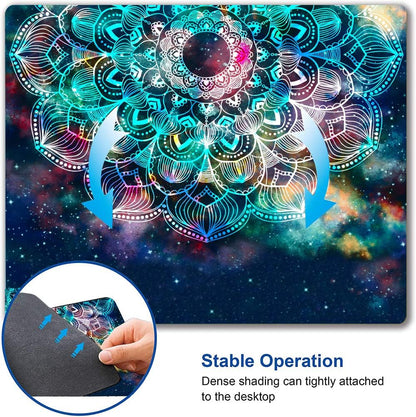 Redragon Galaxy Mandala Gaming Mouse Mat, Square Waterproof Rubber Base Mouse Pad for Office, Home, Laptop & Travel, 9.5"x7.9"x0.12"