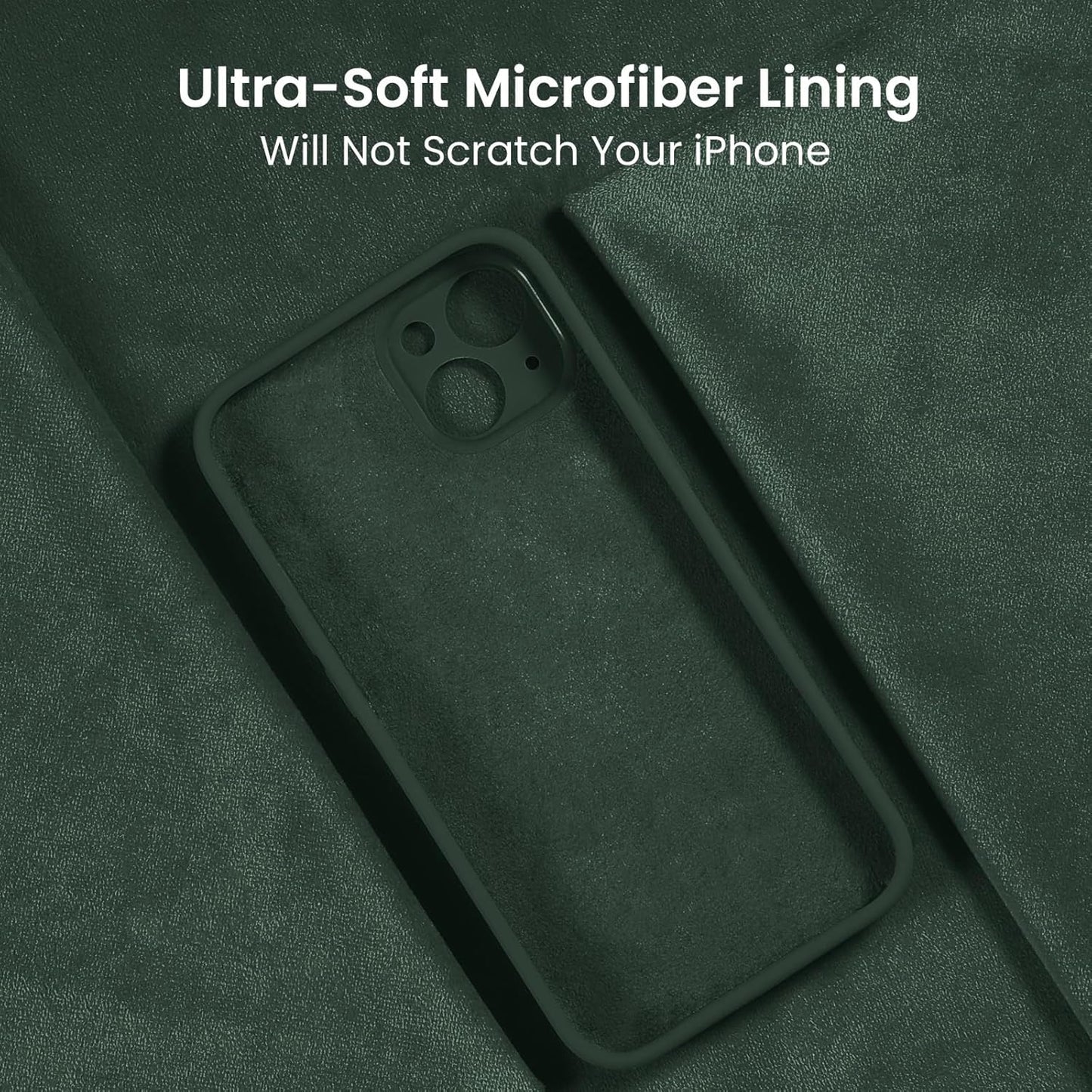 FireNova Designed for 15 Case, Silicone Upgraded [Camera Protection] Phone Case with [2 Screen Protectors], Soft Anti-Scratch Microfiber Lining, 6.1 inch, Alpine Green