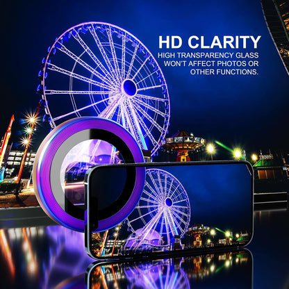 Choiche [3+1 for iPhone 13 Pro/iPhone 13 Pro Max Camera Lens Protector, 9H Tempered Glass Camera Cover Screen Protector Metal Ring Decoration Accessories (Colorful)