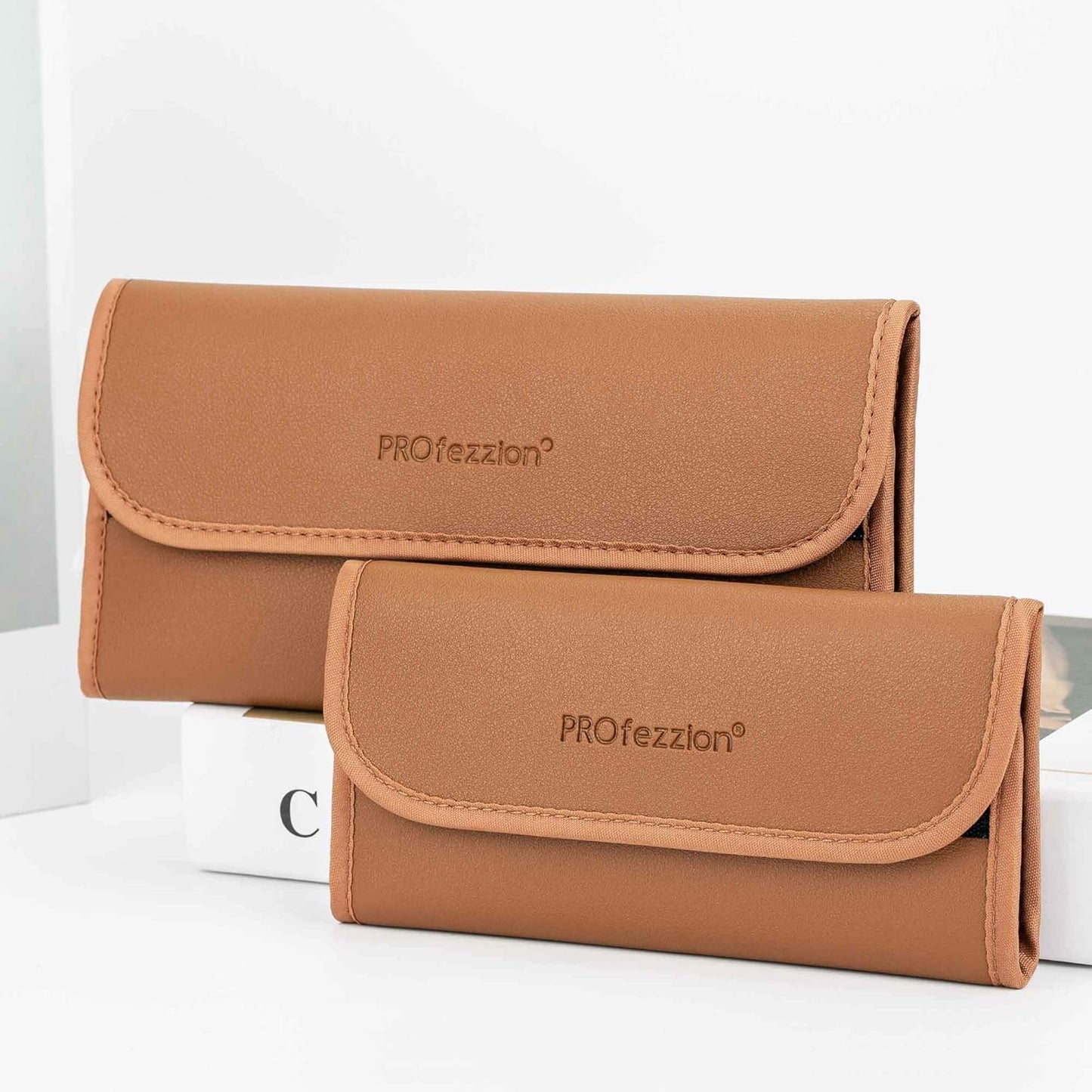 PROfezzion 4-Pocket Foldout Filter Pouch for 82mm Camera Lens Round Filter, Shock Resistant & Anti Scratch Photography Filter Case, Filter Carry Case with Microfiber Cleaning Cloth