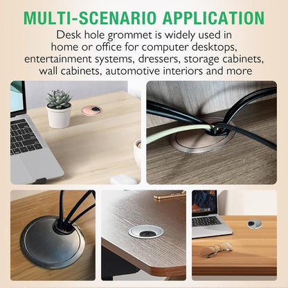 1 Pcs Desk Grommet 3-1/8" / 80 mm, Desk Cord Hole Cover, Cable Grommet Metal Zinc Alloy Materilal, Desk Hole Grommet for Home & Office Pc, Detachable Cable Cord Organizer-Copper Red