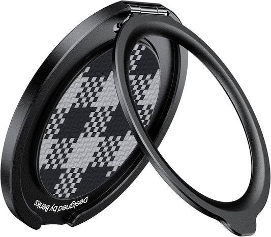 BENKS ArmorPop Magnetic Phone Grip & Stand for MagSafe, 360° Rotation Adjustable Phone Ring Holder for iPhone 17/16/15/14/13/12 Series, Durable Kevlar Design