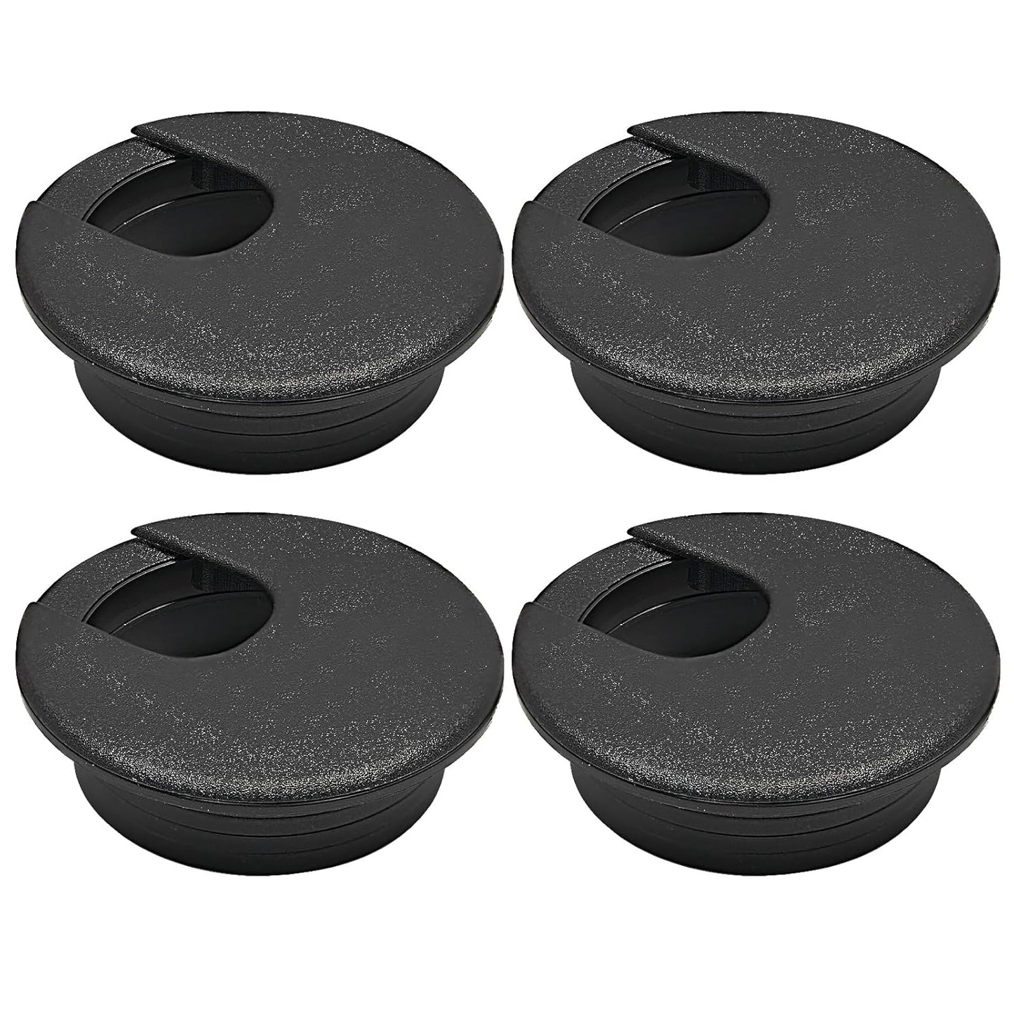 Desk Grommet 1-1/2" (38 mm), Desk Cord Hole Cover, Cable Grommet ABS Plastic, Desk Hole Grommet for Office and Home Table Cable, Detachable Cable Cord Organizer (Black 4 Pcs)