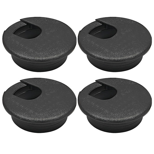 Desk Grommet 1-3/8" (35 mm), Desk Cord Hole Cover, Cable Grommet ABS Plastic, Desk Hole Grommet for Office and Home Table Cable, Detachable Cable Cord Organizer (Black 4 Pcs)