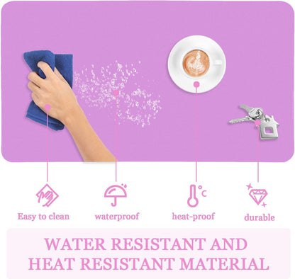 YSAGi Non-Slip Leather Desk Pad, Waterproof Laptop Computer Desk Keyboard Mat, Table Protector Blotter Mat, Large Mouse Pad for Office/Work/Home/Decor(Purple, 23.6" x 13.7")