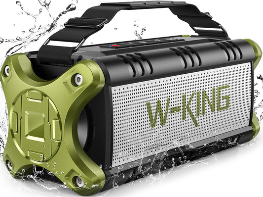 W-KING Bluetooth Speaker, 90W Max Portable Loud Speakers Wireless, IPX6 Waterproof Outdoor Speaker, 50W Deep Bass/2 Powerful Subwoofer/40H/Power Bank/Dual Pairing/EQ/TF/AUX/NFC for Camping,Pool,Party