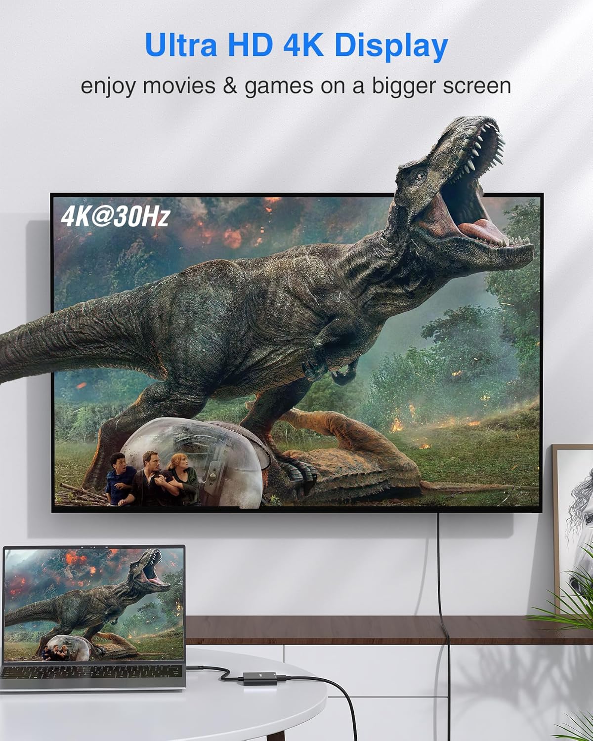 USB C to HDMI Adapter, 4K HDMI to USB-C Multiport Hub Adapter with 100W PD & USBA 3.0 Port, Type C Digital AV Converter for iPad Pro, MacBook Pro/Air, iPhone 15/16, Switch, TV, Monitor and More(Black)