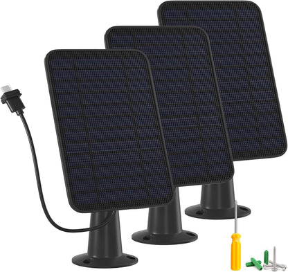 5W Solar Panel Charger Compatible with Blink Outdoor/Outdoor(3rd Gen)/XT XT2 Camera, Solar Panel for Blink Camera, 13.1ft Charging Cable & Rubber Plug, IP65 Weatherproof with Secure Wall Mount, 3 Pack