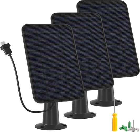 5W Solar Panel Charger Compatible with Blink Outdoor/Outdoor(3rd Gen)/XT XT2 Camera, Solar Panel for Blink Camera, 13.1ft Charging Cable & Rubber Plug, IP65 Weatherproof with Secure Wall Mount, 3 Pack
