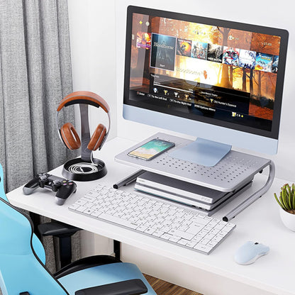 HUANUO Monitor & Laptop Stand - Metal Vented Riser for Screen, Laptops, Printers - Home & Office