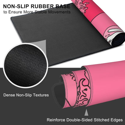 Mouse Pad, Large Great Wave in Vaporwave Pop Art Desk Mat, Extended Non-Slip Gaming Keyboard Mousepad Desk Pad, Thick Stitched Edges Waterproof Mouse Mat 31.5"x15.7" (Ocean's Crest Leap)