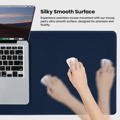 ALOANES Waterproof Mouse Pad with Durable Stitched Edge, XL Gaming Keyboard Pad, Non-Slip Rubber Base Mouse Mat, Extended Desk pad for Gamer, Office & Home, Dark Blue Mousepad 31.5''x 11.8''x 0.12''