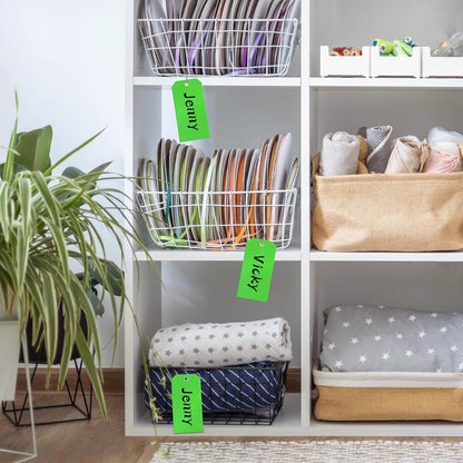 100 Pcs Tags with Wire Shipping Tags with String Write On Stacking Service for Equipment Inventory Storage Parts Valve Car (Green, 6 1/4" x 3 1/8")