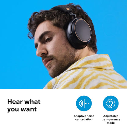 Sennheiser Consumer Audio Momentum 4 Wireless Headphones - Bluetooth Headset for Crystal-Clear Calls with Adaptive Noise Cancellation, 60h Battery Life, Lightweight Folding Design - Black/Copper