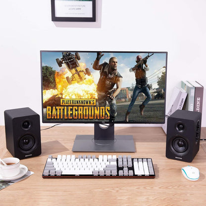 SW208 3" Active Bluetooth 5.0 Bookshelf Speakers – 60W Carbon Fiber Speaker Unit - Built-in 24bit DAC - Dynamic 3D Surround Sound – 2.0 Computer PC Monitor Gaming Speakers (Pair, Black)