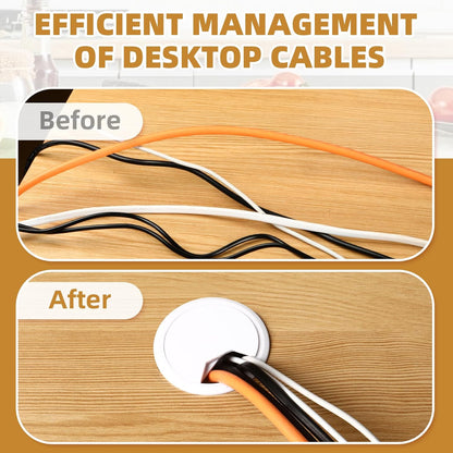 Desk Grommet 2 Inch (50 mm) 10 Pieces, Desk Hole Cover for Cables White, ABS Plastic Grommet Hole Cover with Hole Saw for Wires Cables Through The Countertop by XIOGZAXI