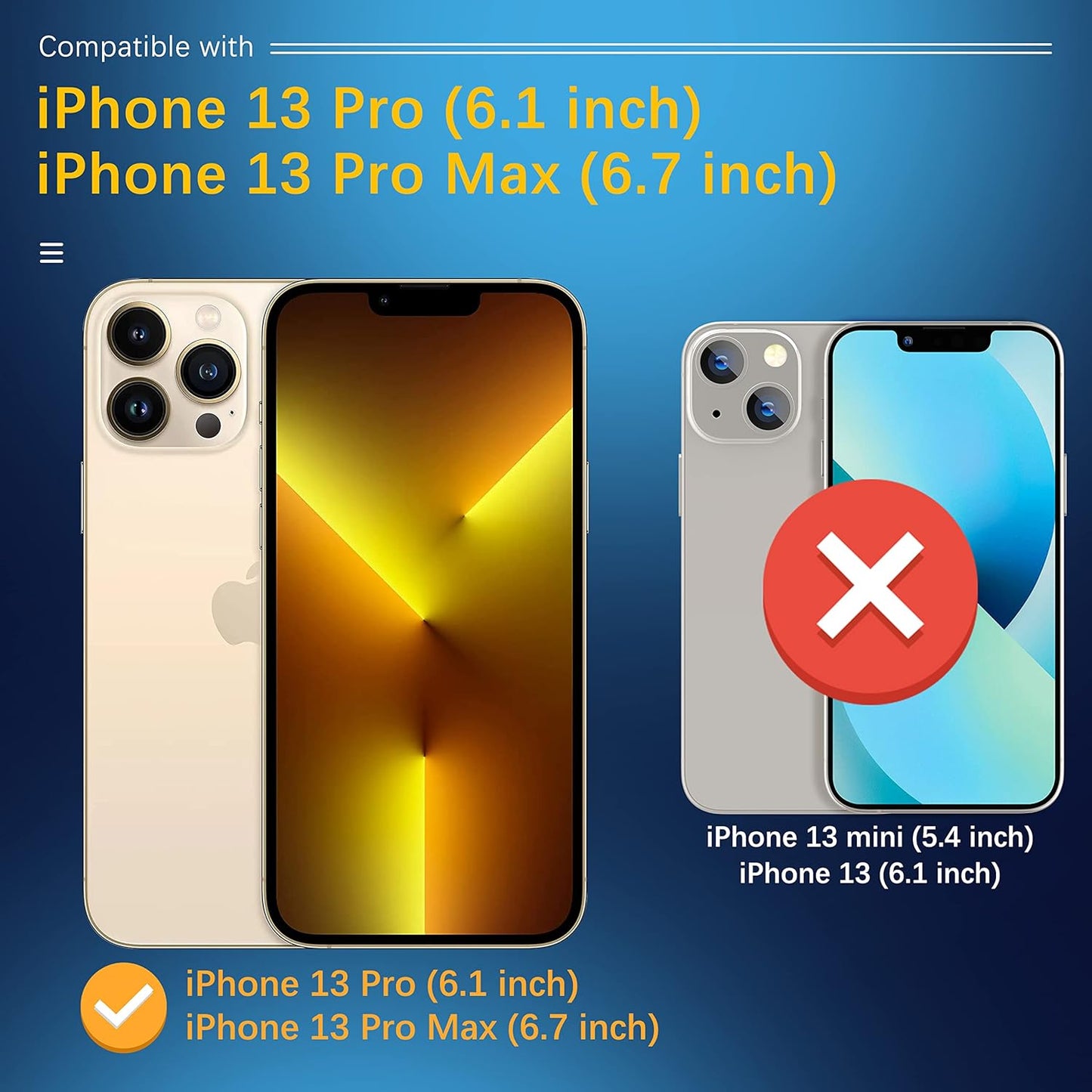 UniqueMe [3 Pack] Camera Lens Protector Compatible with iPhone 13 Pro 6.1" / 13 Pro Max 6.7" Tempered Glass,[Case Friendly][New version][Scratch-Resistant][Easy Installation] - Sliver Circle