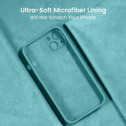 FireNova Designed for iPhone 13 Case, Silicone Upgraded [Camera Protection] Phone Case with [2 Screen Protectors], Soft Anti-Scratch Microfiber Lining Inside, 6.1 inch, Sea Blue