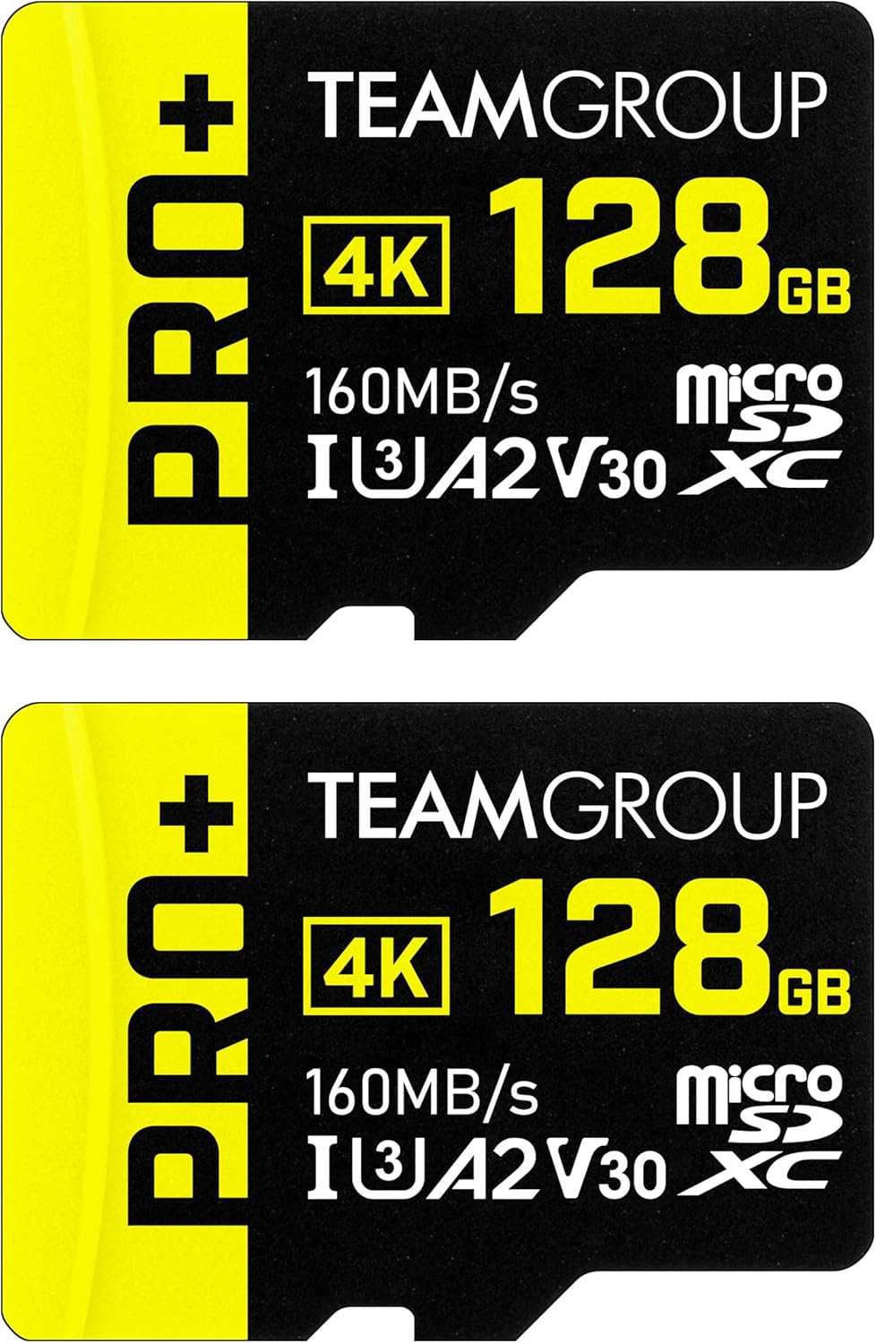 TEAMGROUP A2 Pro Plus Card 128GB x 2 Pack Micro SDXC UHS-I U3 A2 V30, R/W up to 160/110 MB/s for Nintendo-Switch, Gaming Devices, Tablets, Smartphones,4K Shooting, with Adapter TPPMSDX128GIA2V3064