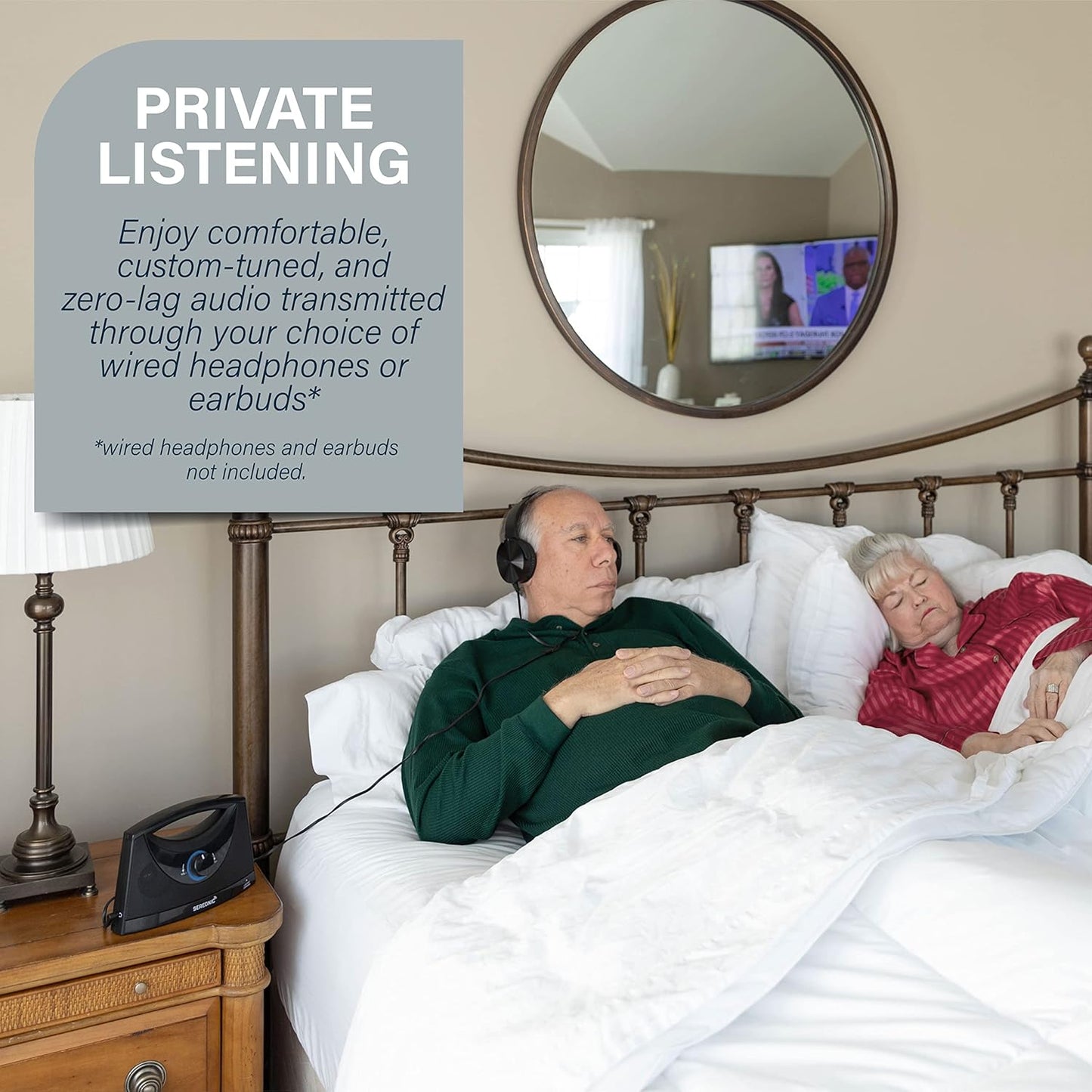 Portable Wireless TV Speakers for Smart TV - Ideal for TV Watching Without The Blaring Volume - Wireless Speakers for TV Designed for Hard of Hearing, Elderly, and Seniors - 100ft Range