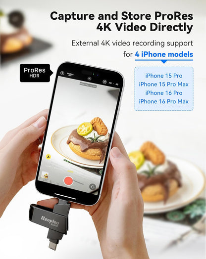 256GB Flash Drive for iPhone iPad, USB3.0 High-Speed Memory Stick No App Needed, Lightening & USB-C External Memory Storage for Photos Videos, Picture Backup Thumb Drive Plug & Play (Space Gray)