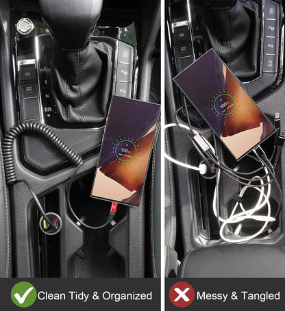 USB to USB C Cable Fast Charging 3ft, 2Pack Coiled USB C Charger Cable for Car, Android Auto USB Type C Charger Cord, USB-C Cable Compatible with iPhone 16/15/Plus/Pro Max/Samsung Galaxy A20 S20 - Red