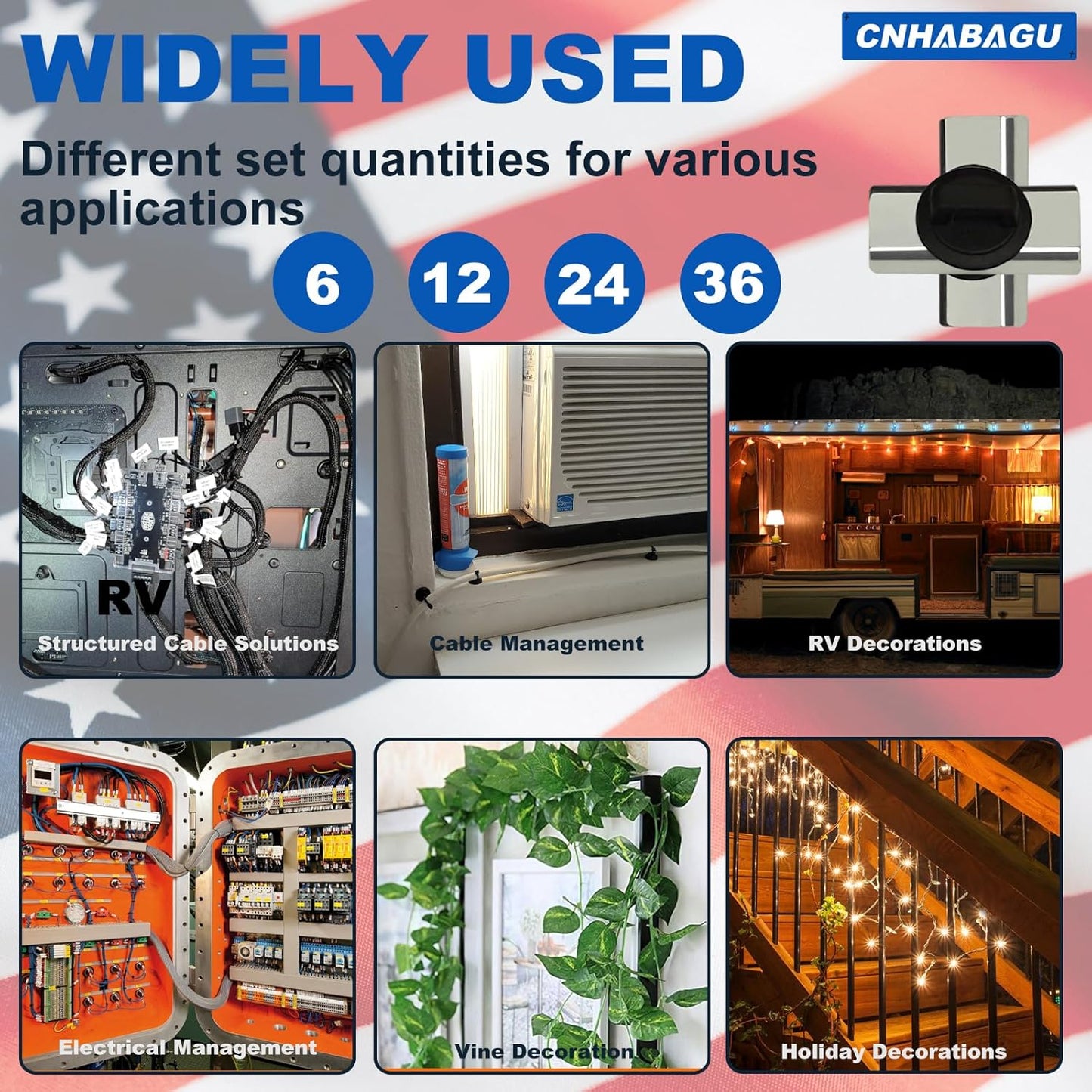 Magnet Zip Tie Mount Magnetic Zip Ties Mount Holder Strong 1-Second Magnetic Snap Installation Heavy-Duty Waterproof Cable Tie Mounts for Car Boat Workshop Industrial Organizing (6 Piece)