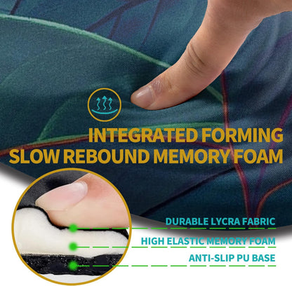 Hokafenle Ergonomic Mouse Pad Wrist Support with Stepped-Wedge Design, Wrist Rest Pain Relief Mousepad Filled with Memory Foam, Carpal Tunnel Mousepad for Wireless Mouse(12x8 inch, Green Leaves)