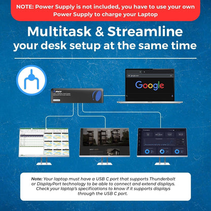 OREI USB-C Triple Monitor Docking Station Splitter – USB-C to 2× HDMI & 1× DisplayPort Adapter, 100W PD, Gigabit Ethernet, 4× USB2.0/3.0, microSD Reader – Windows & Mac Compatible