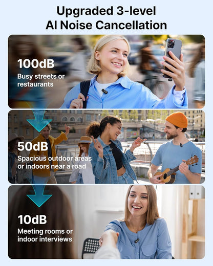 BOYA mini Wireless Lavalier Microphone for Android/Tablets/PC with USB C Plug,Noise Reduction,30H Battery Life with Charging Case,AI Voice Changer,Lapel Microphone Wireless for Video Recording Podcast