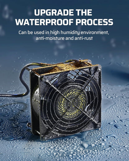 DEWENWILS 120V AC Fan, Waterproof Exhaust Fan 120mm, 13W 2800RPM 60CFM, DIY Cooling Fan for Refrigerator, Computer Case, Compressor Engine, Generator, UL Listed