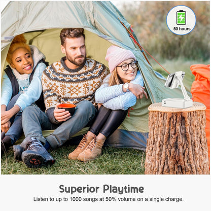 TechGlow Foldable Cellphone Stand with Bluetooth Speaker and Power Bank Birthday Gifts for Men Women Mother Father Brother Sister Teens Cool Tech Gadgets-White